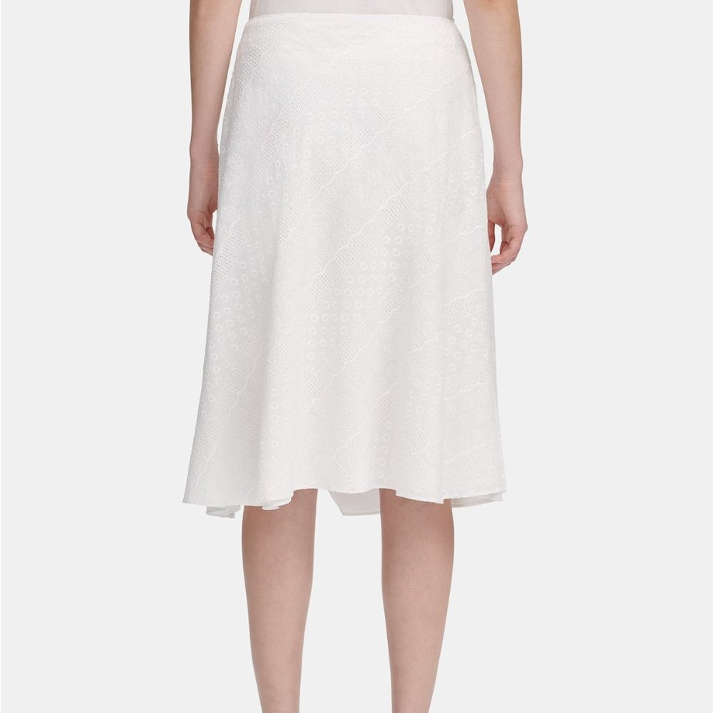 Calvin Klein A-Line Eyelet Skirt